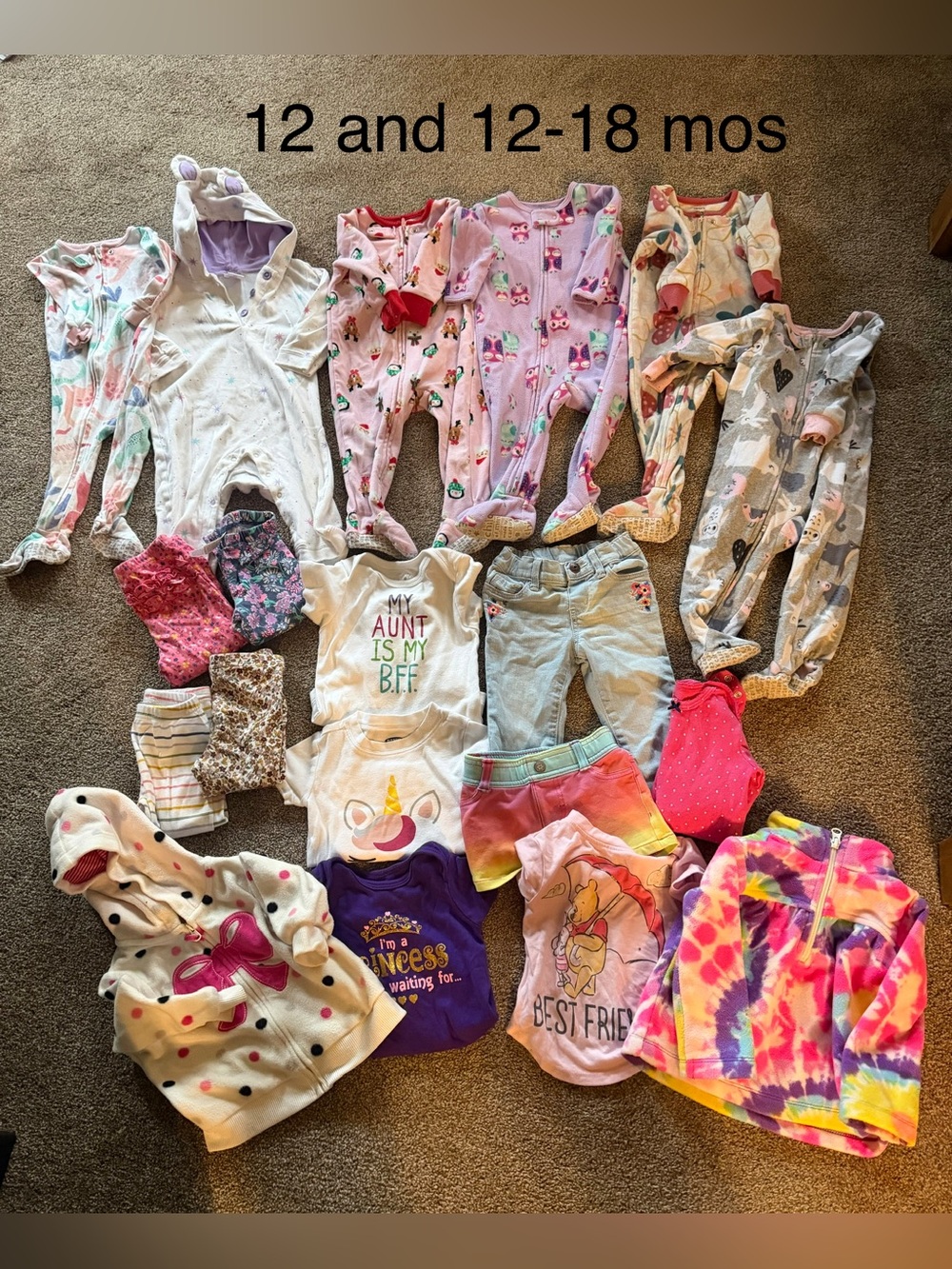 Mixed Baby Girls Clothes Bundle - 12 mos and 12-18 mos